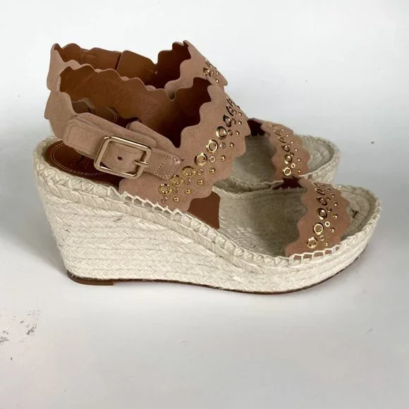 Chloe Lauren Grommet Espadrille Platform Wedges - Picture 7 of 9